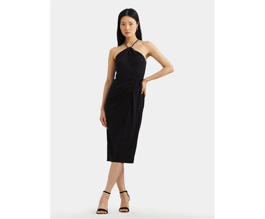 obrazek 1 Lauren Ralph Lauren Sukienka koktajlowa 250933432001 Czarny Slim Fit LAUREN RALPH LAUREN