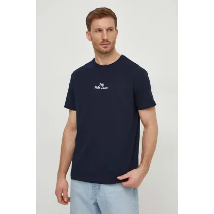 Zdjęcie Polo Ralph Lauren t-shirt bawełniany męski kolor granatowy gładki