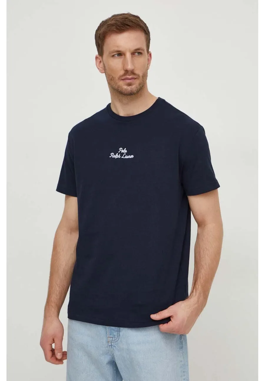 obrazek 1 Polo Ralph Lauren t-shirt bawełniany męski kolor granatowy gładki