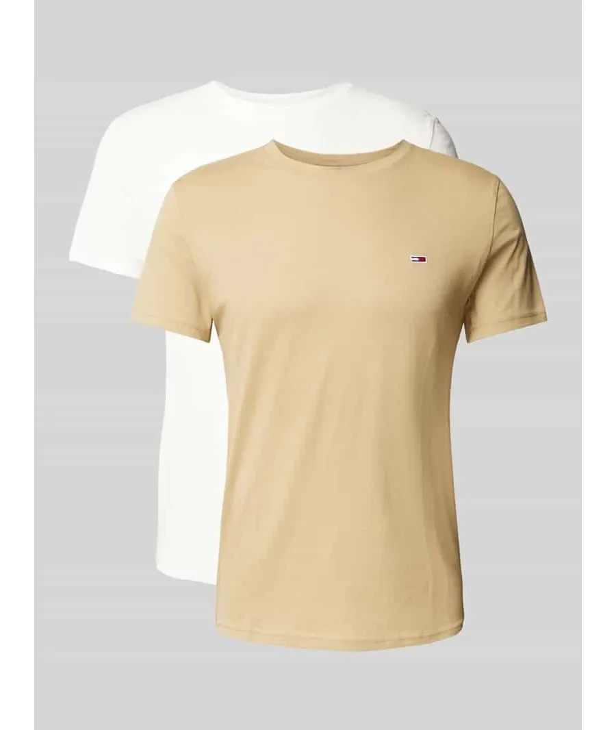 obrazek 1 T-shirt o kroju slim fit z wyhaftowanym logo