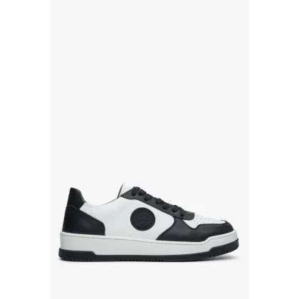 Zdjęcie Estro: Biało-czarne sneakersy damskie ze skóry naturalnej