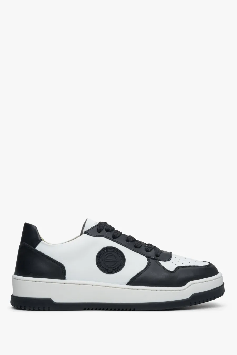 obrazek 1 Estro: Biało-czarne sneakersy damskie ze skóry naturalnej