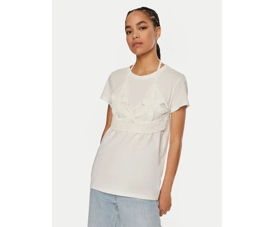 obrazek 1 ViCOLO T-Shirt RB0816 A Biały Regular Fit