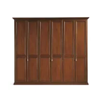 Picture Beautiful Italian tall six-door wardrobe made of solid wood in a classic style