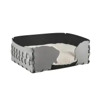 Picture Beautiful gray leather dog bed 35x20xH15 cm