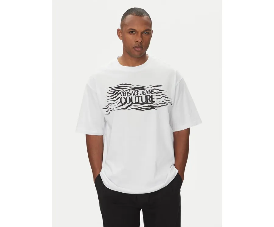 obrazek 1 Versace Jeans Couture T-Shirt 78GAH6L1 Biały Regular Fit