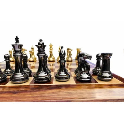 Zdjęcie Luksusowe mosiężne figury szachowe idealne na prezent - The Chess Empire