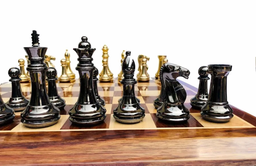 obrazek 1 Luksusowe mosiężne figury szachowe idealne na prezent - The Chess Empire