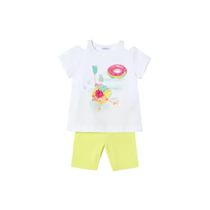 Zdjęcie Mayoral Komplet t-shirt i spodenki 3708 Żółty Regular Fit