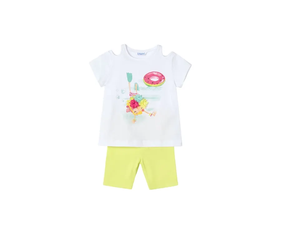 obrazek 1 Mayoral Komplet t-shirt i spodenki 3708 Żółty Regular Fit