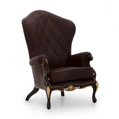Zdjęcie Ekskluzywny fotel skórzany w stylu barokowym - Sevensedie