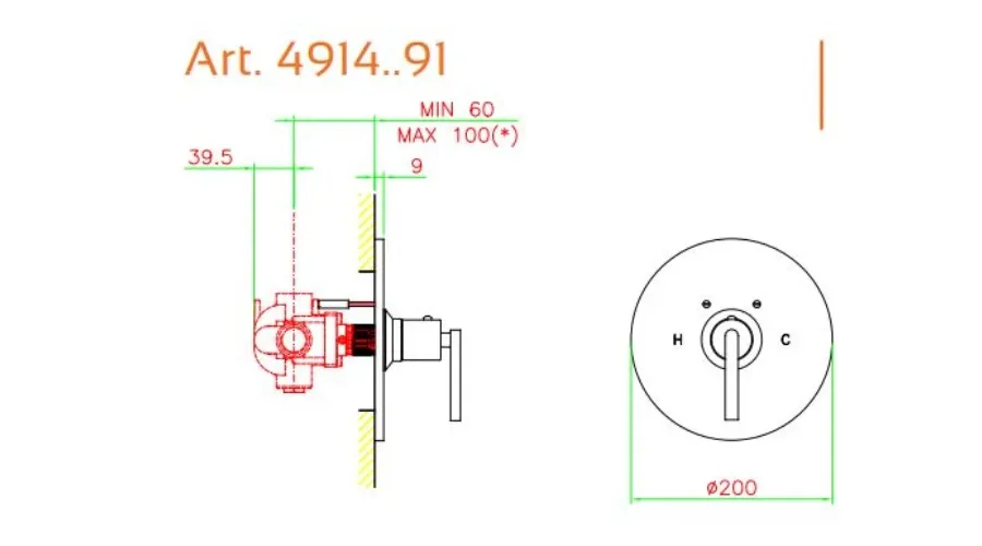 obrazek 2 Termostat podtynkowy zewnętrzny 3/4″ bez ogranicznika
