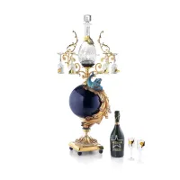 Picture Stylish present for trying alcohol - decorated with a beautiful peacock