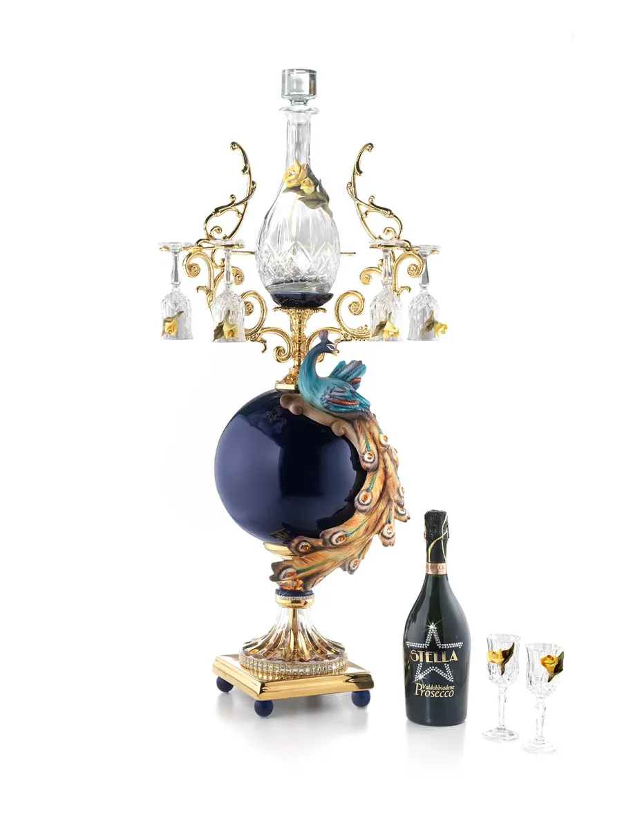 picture 1 Stylish present for trying alcohol - decorated with a beautiful peacock