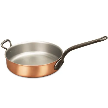 Zdjęcie Patelnia sauté z miedzi 28 cm z uchwytem z żeliwa