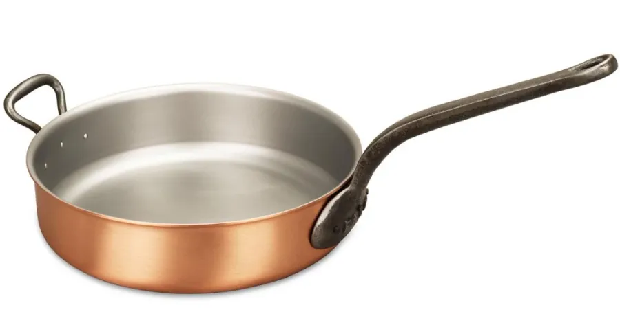 obrazek 1 Patelnia sauté z miedzi 28 cm z uchwytem z żeliwa