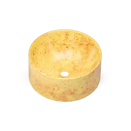 Zdjęcie Ekskluzywna umywalka 40 cm COLUMBA BASIC – ABSTRACT, żółto-czerwony, lakier matowy