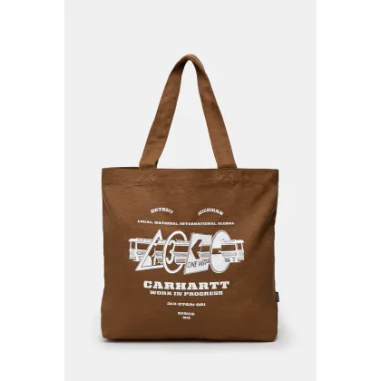 Zdjęcie Carhartt WIP torba bawełniana Canvas Graphic Tote Large kolor brązowy I032928.2NUXX