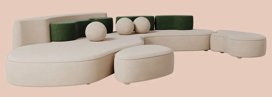 obrazek 5 Ekskluzywna sofa Mood tapicerowana bawełnianym aksamitem