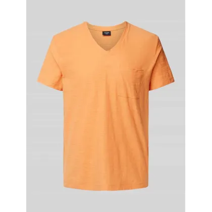 Zdjęcie T-shirt z dekoltem w serek i kieszenią na piersi