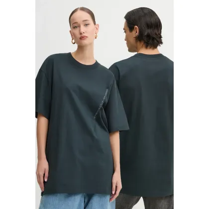 Zdjęcie Y/Project t-shirt bawełniany EVERGREEN PINCHED LOGO T-SHIRT kolor czarny z nadrukiem 204TS001
