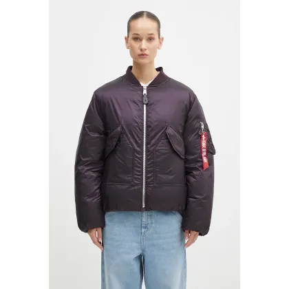 Zdjęcie Alpha Industries kurtka damska kolor fioletowy zimowa oversize 148004