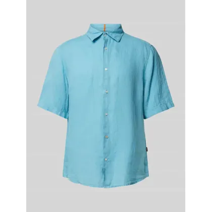 Zdjęcie Koszula lniana o kroju regular fit z rękawem o dł. 1/2 model ‘Rash’
