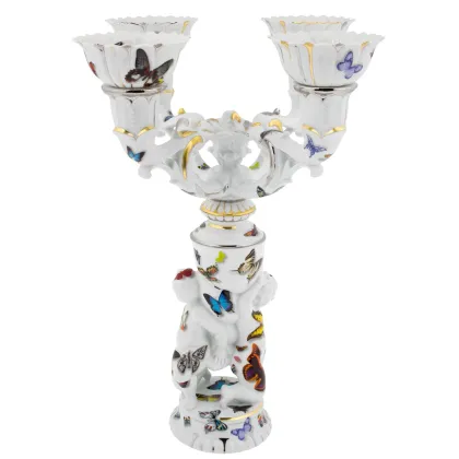 Zdjęcie Ozdobny świecznik czteroramienny wykonany z porcelany - Vista Alegre