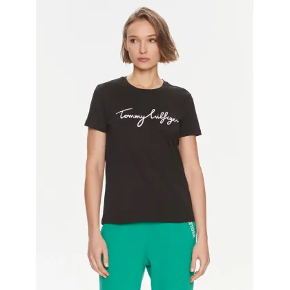 Zdjęcie Tommy Hilfiger T-Shirt Signature WW0WW41674 Czarny Regular Fit