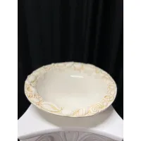 Zdjęcie Duża ceramiczna miska zdobiona owocami morza w kolorze kości słoniowej - Le Ceramiche