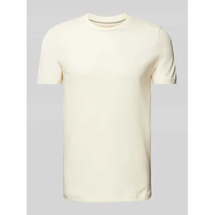 Zdjęcie T-shirt z prążkowanym okrągłym dekoltem