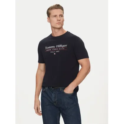 Zdjęcie Tommy Hilfiger T-Shirt Center Stack MW0MW38621 Granatowy Regular Fit