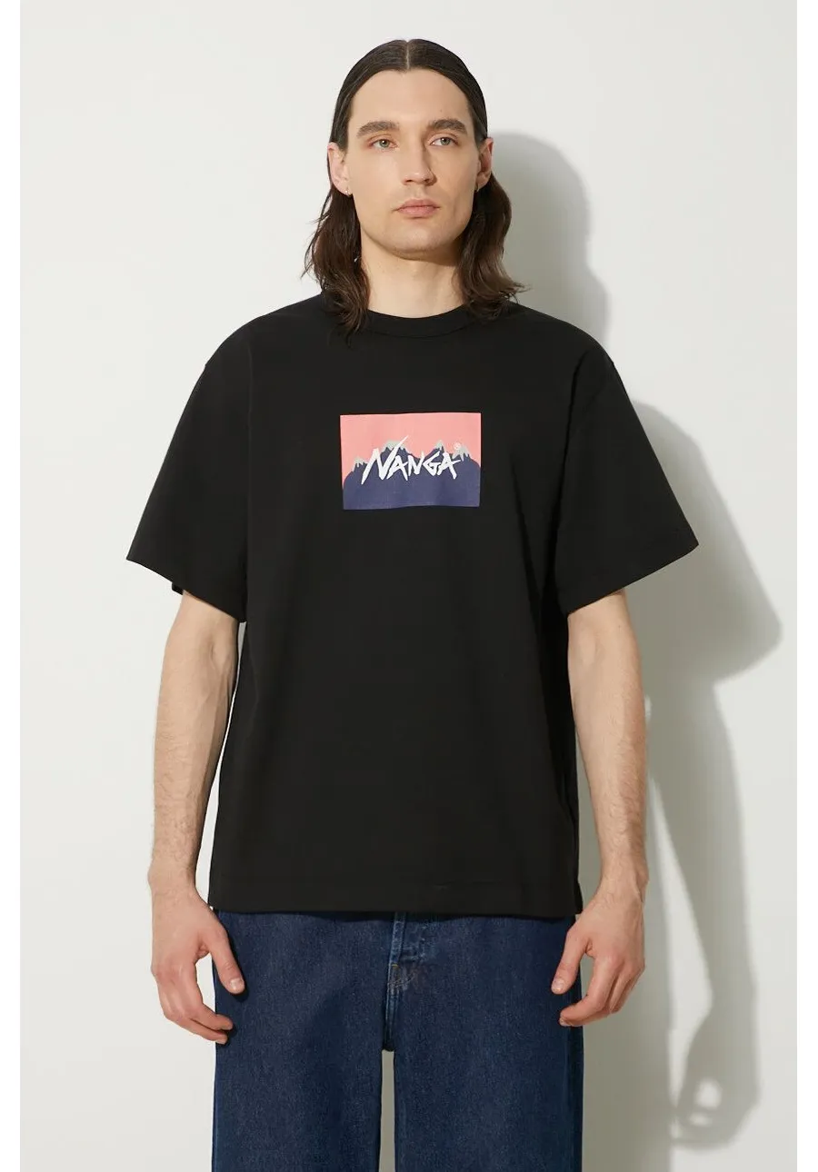obrazek 1 Nanga t-shirt Nanga × Jerry Ukai Eco Hybrid Nanga Logo Tee męski kolor czarny z nadrukiem NW2411.1G805.C