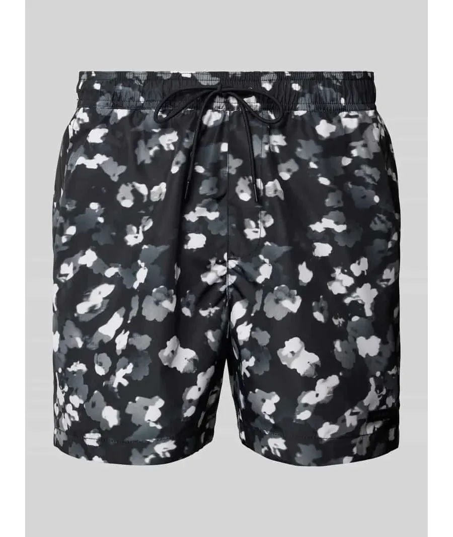 obrazek 1 Spodenki kąpielowe o kroju regular fit z naszywką z logo
