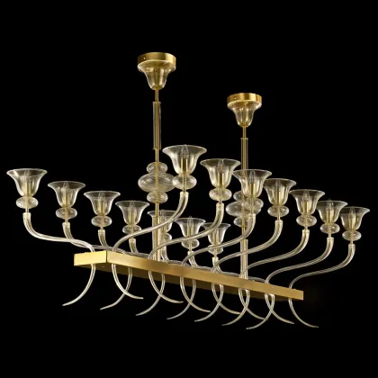 Zdjęcie Prestiżowa włoska lampa sufitowa - wykonana ze szkła murano najwyższej jakości