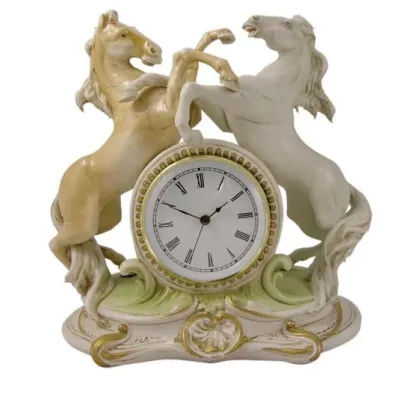 Zdjęcie Przepiękny zegar z końmi - porcelana prosto z Włoch