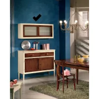 Picture Italian hanging display cabinet with 2 sliding doors, 1 fixed shelf - Fratelli Mirandola