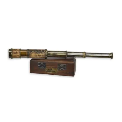 Zdjęcie Wyjątkowa luneta wykonana z brązu w drewnianym pudełku