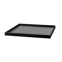 Zdjęcie Unikalna szara taca 30x30xH3 cm wykonana ze skóry