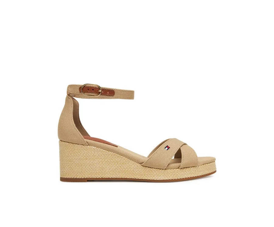 obrazek 1 Tommy Hilfiger Espadryle Flag Criss-Cros Mid Wedge Espad FW0FW08481 Beżowy