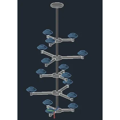 Zdjęcie Piękny żyrandol w stylu art deco wykonany z mosiądzu z włoskimi ręcznie wycinanymi kryształowymi miseczkami - Il Paralume Marina