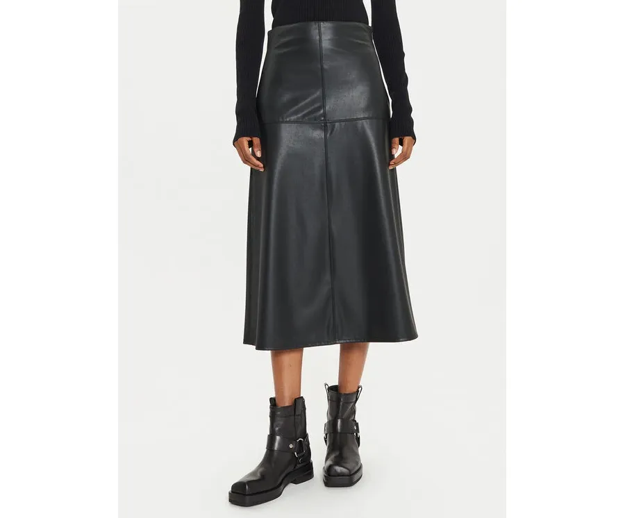 obrazek 1 Max Mara Leisure Spódnica z imitacji skóry Scilli 2426776028 Czarny Regular Fit