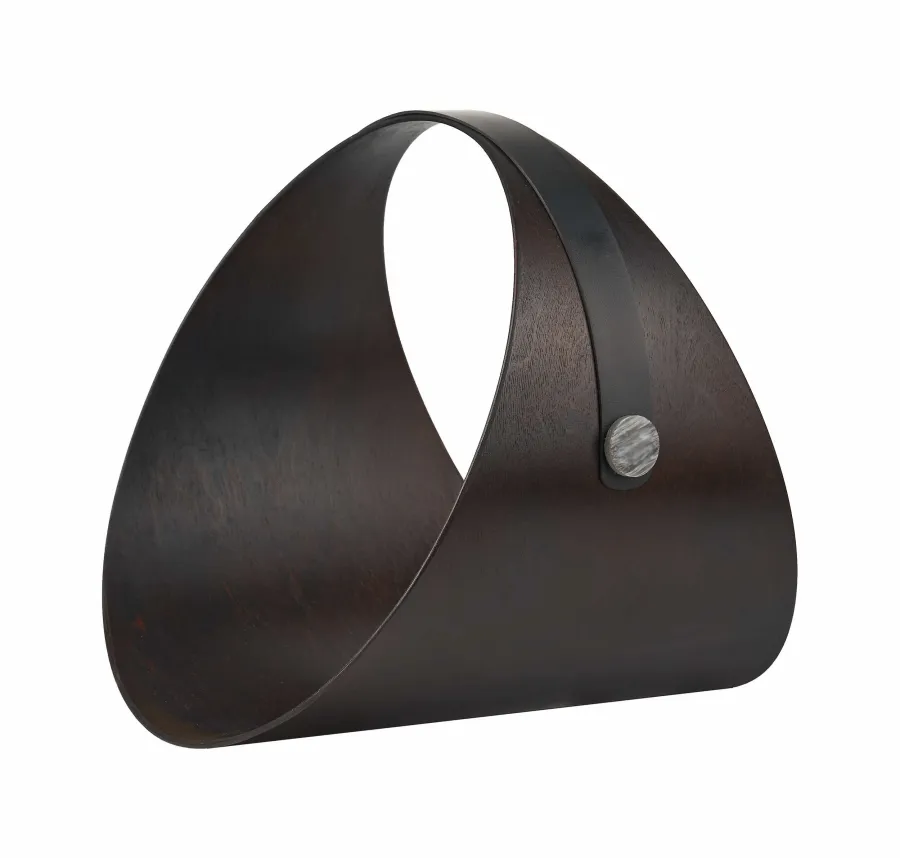 obrazek 1 Niepowtarzalny czarny stojak na drewno do kominka lub czasopisma