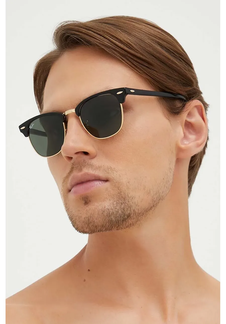 obrazek 1 Ray-Ban okulary przeciwsłoneczne CLUBMASTER męskie kolor czarny 0RB3016