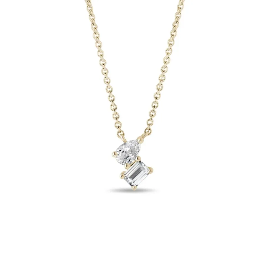 obrazek 1 Naszyjnik z żółtego 14-karatowego złota z diamentami KLENOTA