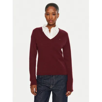 Zdjęcie Tommy Hilfiger Sweter WW0WW43505 Bordowy Regular Fit