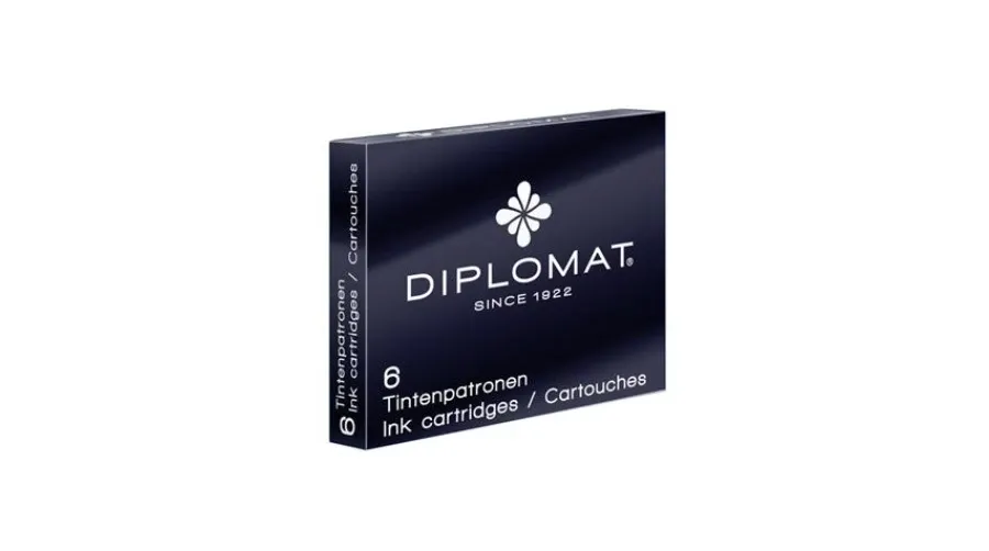 obrazek 1 Naboje atramentowe DIPLOMAT 6szt, czarne/niebieskie