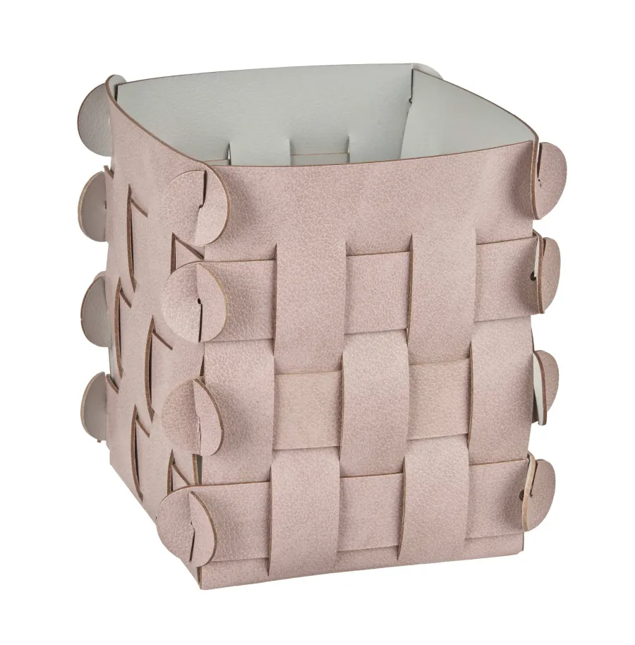 obrazek 1 Mały koszyk Shlesser 13x13xH17 cm w wyjątkowym kolorze złamanego pudrowego różu