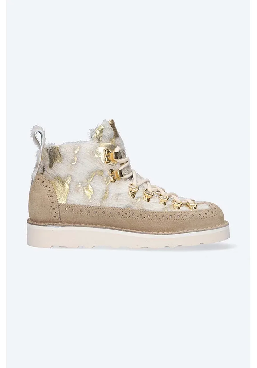 obrazek 1 Fracap botki skórzane MAGNIFICO M130 damskie kolor biały na płaskim obcasie MAGNIFICO.M130-WHITE/GOLD