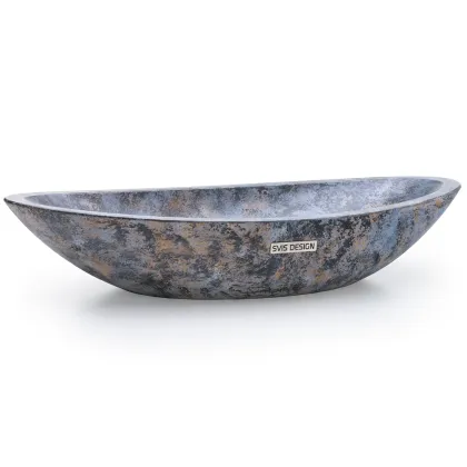 Zdjęcie Luksusowa umywalka 60 cm ORION BASIC – DARK STONE, niebieski, ochra i czarny, lakier matowy